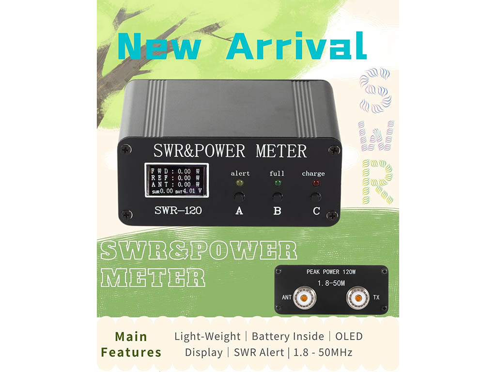digital swr power meter with oled display