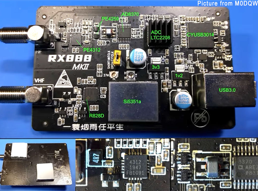 RX888 MK2 16bit SDR Receiver for HF/VHF/UHF with 32MHz Bandwidth on HF