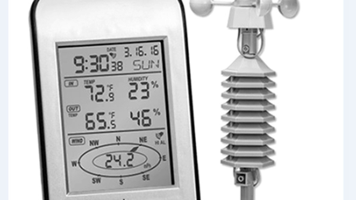 433mhz Wireless Weather Station Clock Wind Speed Direction Sensor  Professional Anemometer Thermomete