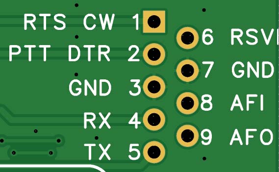 new digiPi HAT db9-female pin definitions for making your own radio cables