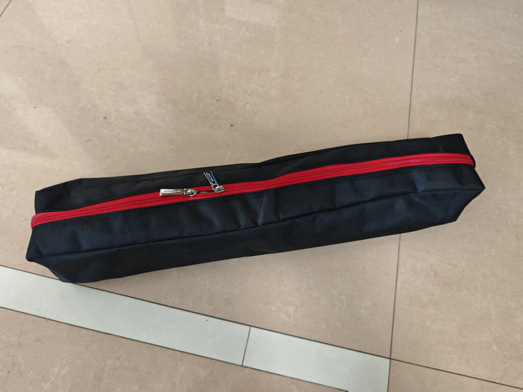 All 5.6m whip antenna parts stored in carrying bag