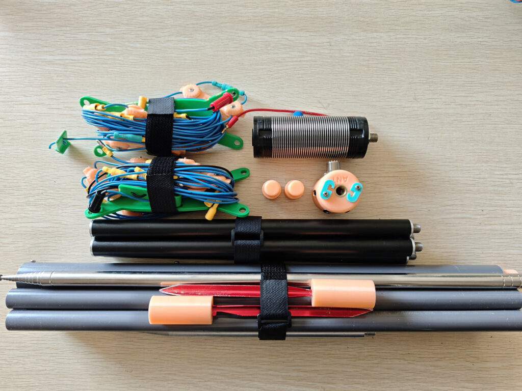 Bundled 5.6m whip antenna parts for SOTA POTA activations