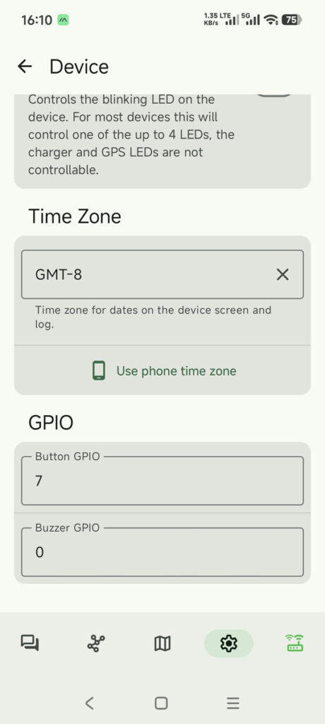 Meshtastic app device configuration