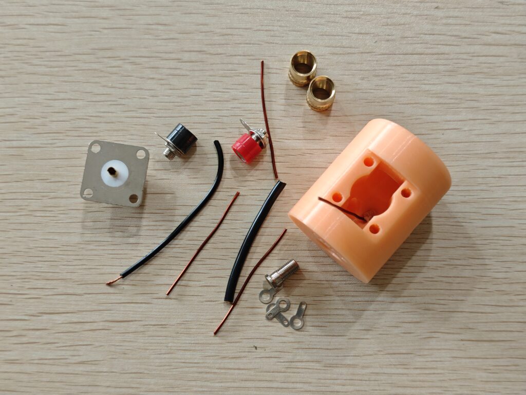 parts list for building the base of the ground-elevated vertical antenna