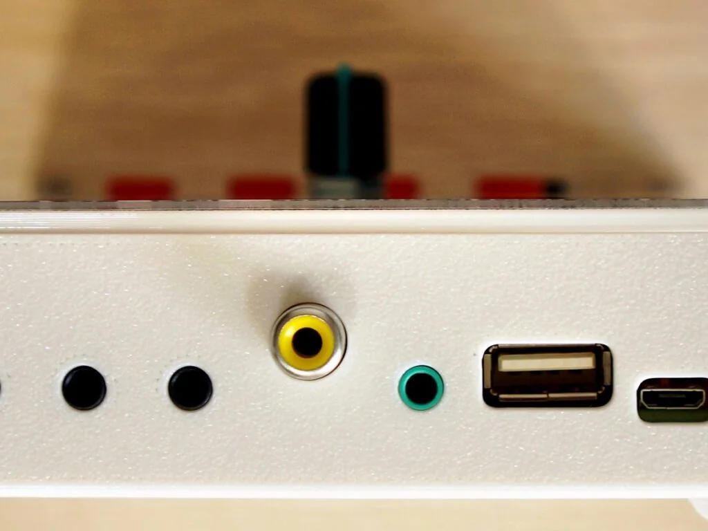 Funtronics FK-11 K3NG CW keyer connector side with audio, USB host, and USB-C ports