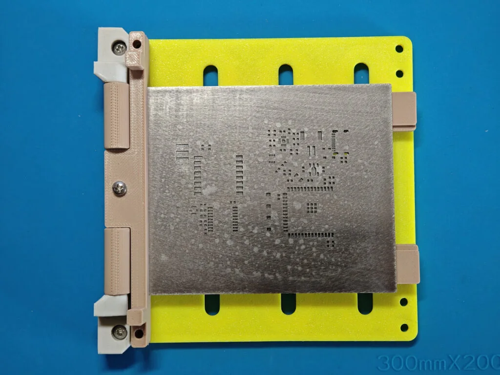 Using PCB stencil to apply solder paste on Meshtastic PCB