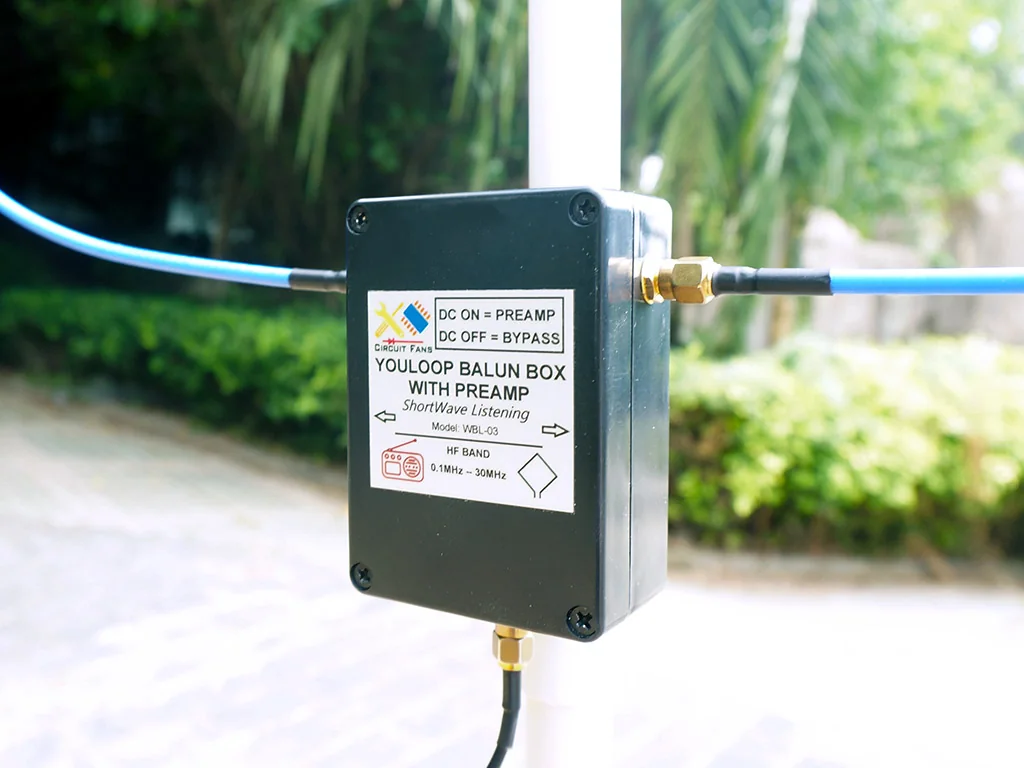 youloop balun box with preamp